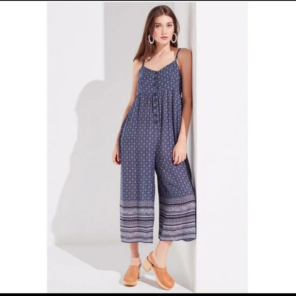 UO Tootsie Button-Down Crop Jumpsuit
